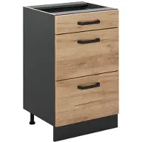 Vicco Mobiletto base per cucina R-Line Rovere dorato/Antracite 50 cm senza piano di lavoro, Model 69802