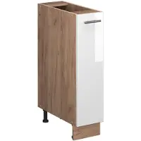 Vicco Armadio cucina dispensa alto Fame-Line Bianco lucido/Rovere dorato 20 cm senza piano di lavoro, Model 61692