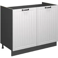 Vicco Mobile lavello cucina Fame-Line Bianco rustico/Antracite 100 cm senza piano di lavoro, Model 61603