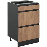 Vicco Mobiletto base per cucina R-Line Rovere dorato/Antracite 50 cm senza piano di lavoro, Model 69810