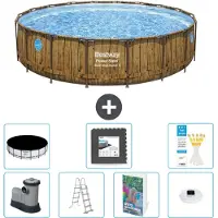 Bestway Power Steel, piscina rotonda - 549x122 cm - composta da 6 parti, modello S608