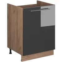 Vicco Mobile lavello cucina Fame-Line Antracite lucido/Rovere dorato 60 cm, Model 63375