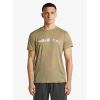 Icebreaker Merino 150 Tech Lite S/S Tee The Peaks Maglia merino Uomo (M, beige)
