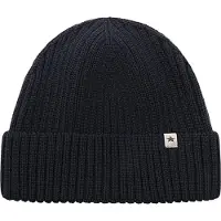 Huttelihut Kid's Beanie Wool Knit Merino Berretto Bambini (55 cm - 8-10 Years, nero)