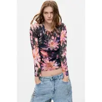 Desigual , Blusa stampata a maniche lunghe, Donna, Blu, XS