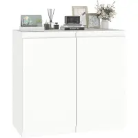Sonstiges Set di 2 comodini bianchi, con 1 anta e ripiani regolabili, dimensioni 40x40x75 cm