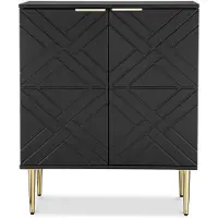 Sonstiges Mobiletto contenitore con ripiani, credenza, mobiletto laterale, ideale per il soggiorno, realizzato in legno composito, colore nero, dimensioni 73,7 x 39,9 x 87,6 cm