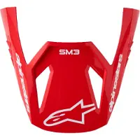 Alpinestars Visiera S-M3 Radium Red Mot Red Fl White Gl, Taglia: One Size