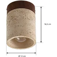 LUCANDE Plafoniera Carlotta, Ø 12 cm, beige, cemento, E27