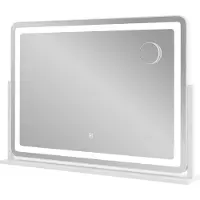 Costway specchio per il trucco specchio cosmetico con illuminazione, ingrandimento 10X, 3 colori di luce e controllo touch, specchio Hollywood ruotabile a 360° 80x55cm