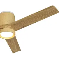 Mantra-Iluminacion Ventilatore da soffitto LED Ceramica M, beige/legno, DC, silenzioso, CCT