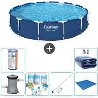 Bestway Piscina gonfiabile Steel Pro, rotonda, dimensioni 396x84 cm, composta da 7 elementi, modello S21611