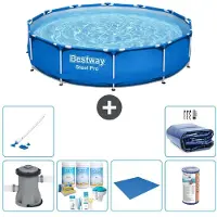 Bestway Steel Pro, piscina in acciaio, forma rotonda - 366x76 cm - composta da 7 elementi, modello S21604