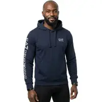 EA7 per uomo. 7M000569_AF13512 Felpa con cappuccio in cotone della serie Navy Logo (3XL), Casual, Sportivo, Multisport