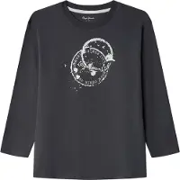 Pepe Jeans per ragazzo. PB5000017 Maglietta grigia Landree (12Años= 152cm), Casual, Grigio, Cotone, Manica lunga, moda per bambini