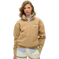Superdry per donna. W2012246A Felpa con mezza zip Country Club Half beige (XS), Casual, Poliestere