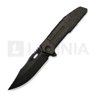 We Knife Coltello pieghevole Barracks, Bronze Titanium, Black Stonewash