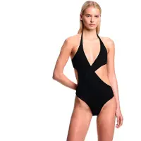 Emporio Armani per donna. EW003274_AF20238 Costume da bagno nero testurizzato (L), Beachwear, Poliestere
