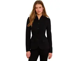 Ralph Lauren per donna. 200B24032002 Americana in crepé di lana ed elastico nero (46), Casual, Classico