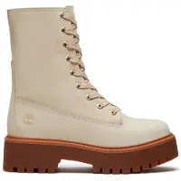 Timberland per donna. TB0A5SAHEN71 Stivali in pelle beige Stone Street (37 W), Basso, Stringhe, Casual
