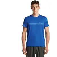 Icebreaker Merino 150 Tech Lite S/S Tee Range Stripes Maglia merino Uomo (S, blu)