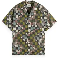 Scotch & Soda Printed Short-sleeved Tencel Shirt Zig Zag Patchwork Multi Taglia: L | Camicie Casual Outlet | Uomo