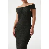Guess Marciano GUESS Gia Ribbed Swtr Dres Black Lurex Black Taglia: 42 | Abiti Midi Outlet | Donna | Nero