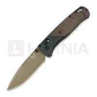 Benchmade Coltello pieghevole Bugout S90V Taiga Green Brown Canvas Micarta