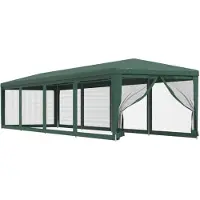 vidaXL Tenda per feste con 10 pareti laterali in rete verde 3x12 m HDPE