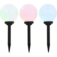 vidaXL Luci solari per esterni 3 pezzi LED sferici 20 cm RGB
