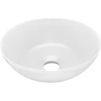 vidaXL Washbeasin Round Keramikmatte Weiß