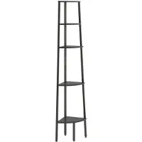 vidaXL Scaffale angolare a 5 ripiani nero 45,5x31,5x180 cm