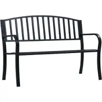 vidaXL Panchina da giardino nera 120 cm in acciaio