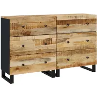vidaXL Credenze 2 pezzi 60x33x75 cm Legno di mango grezzo