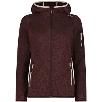 CMP Women's Jacket Fix Hood Jacquard Knitted 3H19826 Giacca in pile Donna (34, marrone)