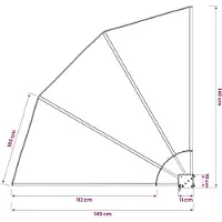 vidaXL Ventilatore da balcone pieghevole crema 140×140 cm