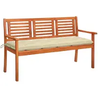 vidaXL panca da giardino a 3 posti con cuscino 150 cm in legno massiccio di eucalipto