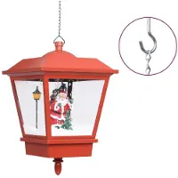 vidaXL Lampada a sospensione natalizia Luce LED e Babbo Natale rosso 27×27×45