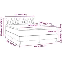 vidaXL Letto a molle con materasso blu 140x200 cm in tessuto