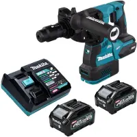 Makita Martello perforatore a batteria HR 002 GM201 40 V max. 2,9 J SDS plus Brushless + 2 batterie da 4,0 Ah + caricabatterie