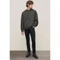 John Varvatos Ls Relaxed Hoodie - Barbwire Peace Black Taglia: XXL | Felpe con cappuccio Outlet | Uomo | Nero