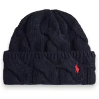 Ralph Lauren per donna. 455P18125001 Berretto in misto lana a righe blu navy (OSFA), Casual