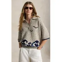 Ralph Lauren per donna. 211B17738001 Maglione in misto lana con motivi beige (M), Casual, Manica corta