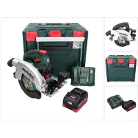 Metabo Sega circolare portatile a batteria KS 18 LTX 66 BL 18 V 165 mm + 1x batteria da 8,0 Ah + caricabatterie + metaBOX