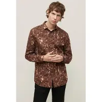 John Varvatos Slim Fit Shirt With Wire Inserted Shaped Stand Col Burnt Cla Taglia: M | Camicie Casual Outlet | Uomo | Bianco