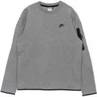 Nike Felpa Leggera Girocollo Uomo Sportswear Tech Fleece Dk Grey Heather/black