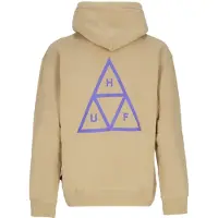 HUF Felpa Cappuccio Uomo Set Triple Triangle Po Hoodie Oatmeal