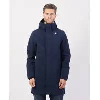 K-way - Parka lungo da uomo - Thomas Bonded Blue Depht Blue Depht per Uomo in Pelle - Taglia S - Blu navy