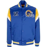 Mitchell & ness Giubbotto Bomber Uomo Nfl Heavyweight Satin Jacket Losram Original Team Colors