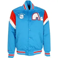 Mitchell & ness Giubbotto Bomber Uomo Nhl Heavyweight Satin Jacket Quenor Original Team Colors
